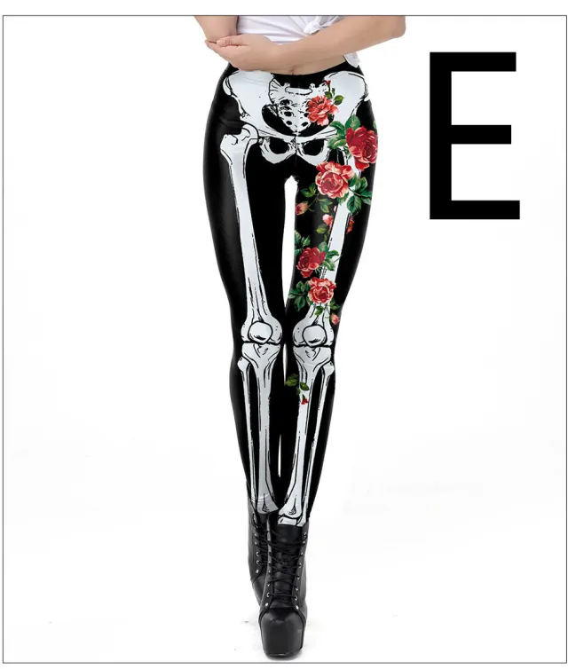 Halloween Night Skull Frame Digital Print Sexy Leggings E Xl - Shop at LoveMi