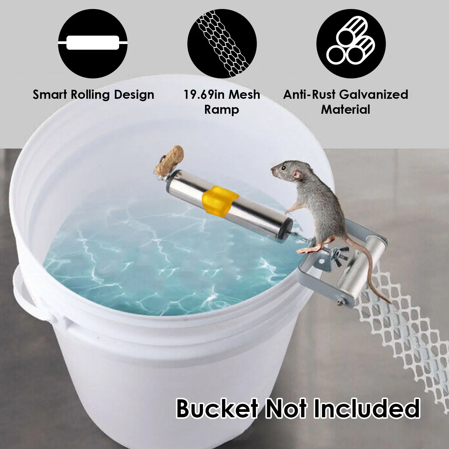 Rolling Mouse Trap With 19.69in Mesh Ramp