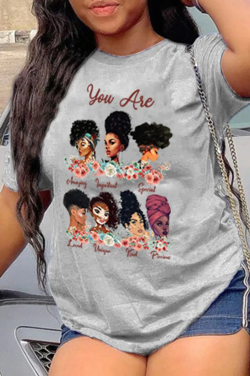 T-Shirt Hip Hop Digital 3D Printed Women - 3 Style-L
