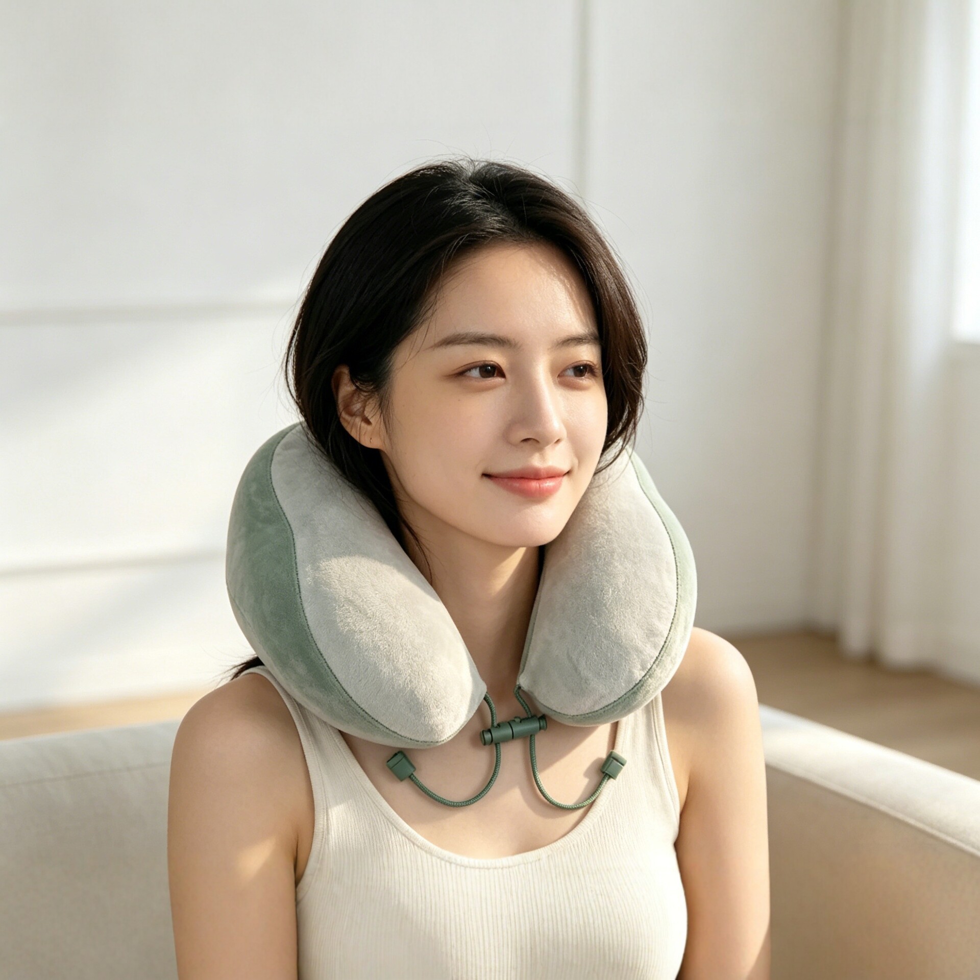 Coussin de voyage · réglable · à cordon