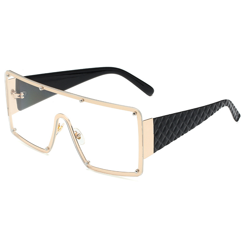 Women's Square Personality Large Frame One Piece Sunglasses - Image 8