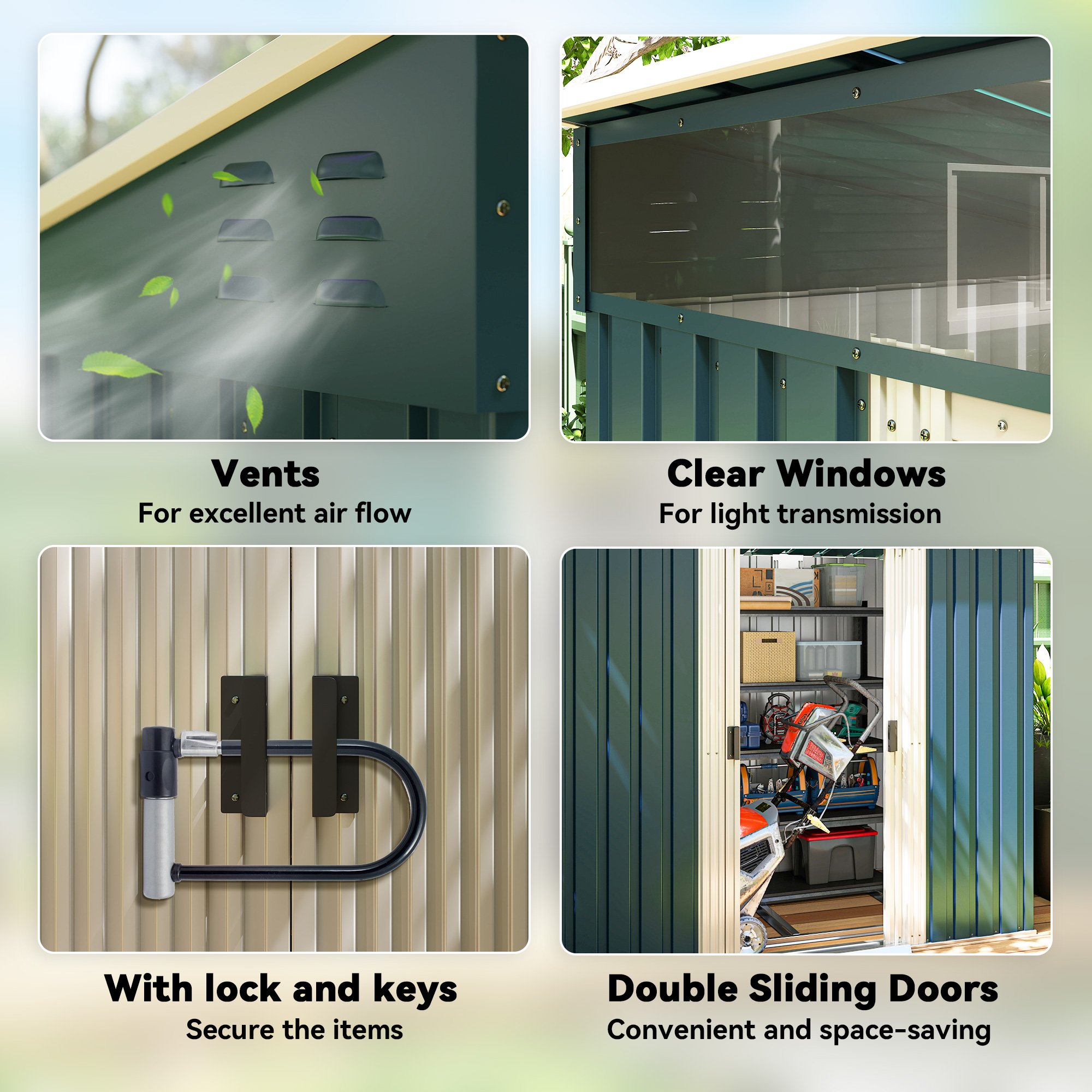 6.5 X 4-foot Galvanized Metal Shed With Foundation Kit,
