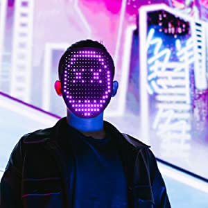 Led Mask Gesture Sensing With 50 Pattern Halloween Cosplay — foto 4