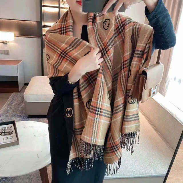Double Sided Plaid Scarf Women's Christmas Cashmere 6 Style - Shop at LoveMi