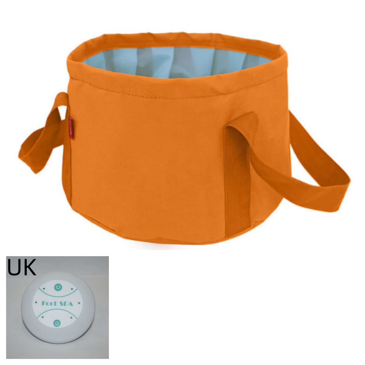 Orange bucket with footspa