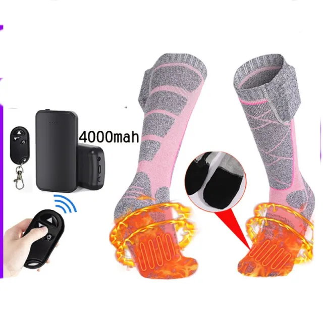 Electric Heating Socks Outdoor Cycling Skiing Sports Pink - Shop at LoveMi