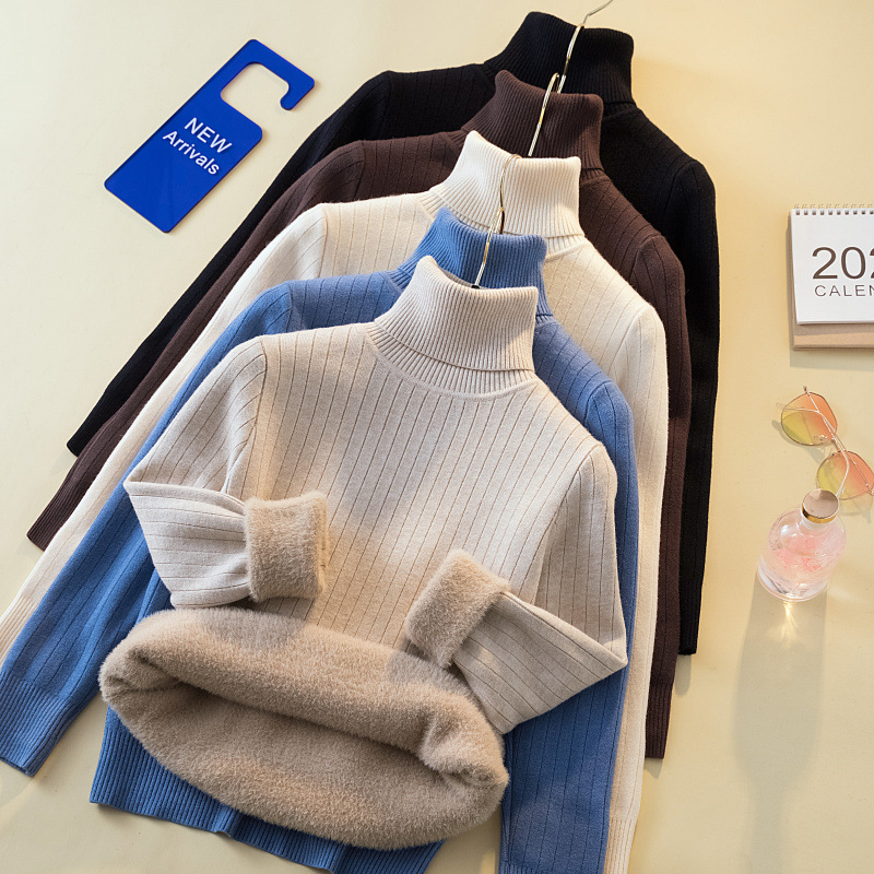 Turtleneck Sweater Plus Velvet Padded Inner Base Sweater Top