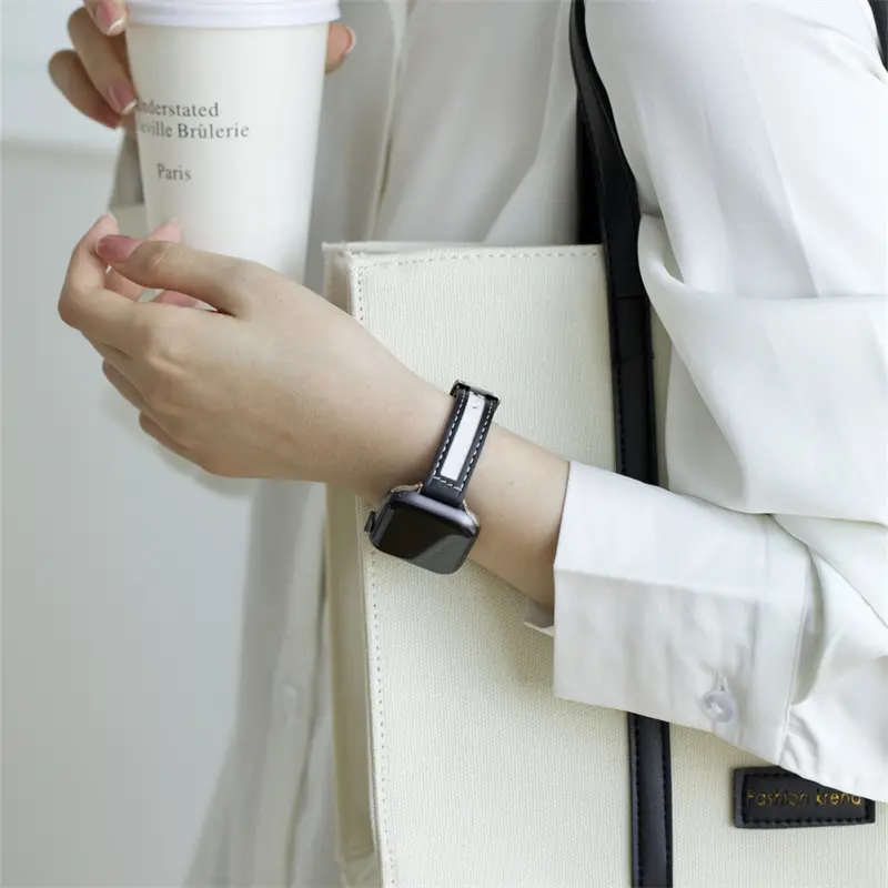 Simple Small Waist Canvas Leather Wristband