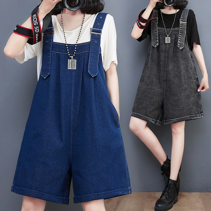 Large Size Women's New Fashion Denim Overalls Shorts Women