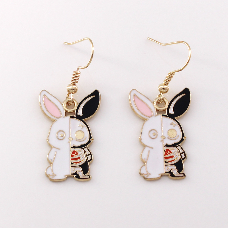 Cute And Cartoonish Little Animals Earrings Alloy Oil Drops