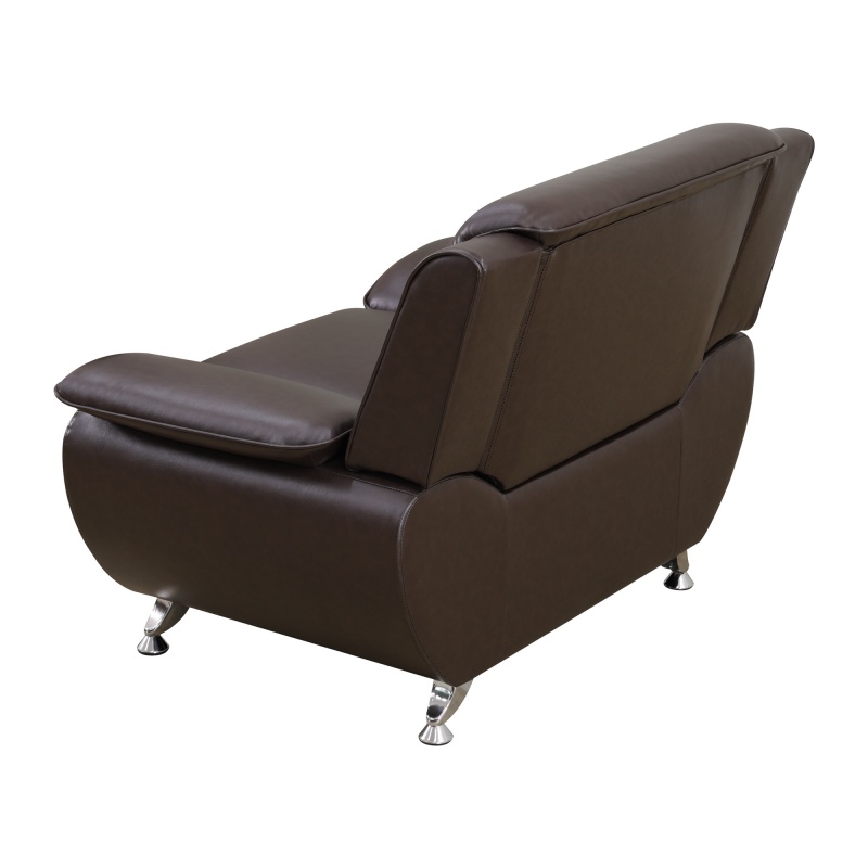 Pickup Only--Brown Breathable Leather Living Room 3-Piece Sofa Set