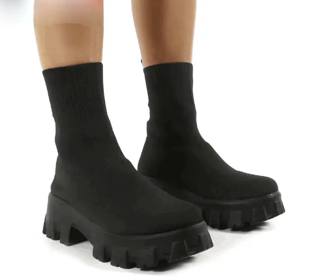 Mid heel European And American Mid tube Boots Set Foot Large Size Boots Black - Shop at LoveMi