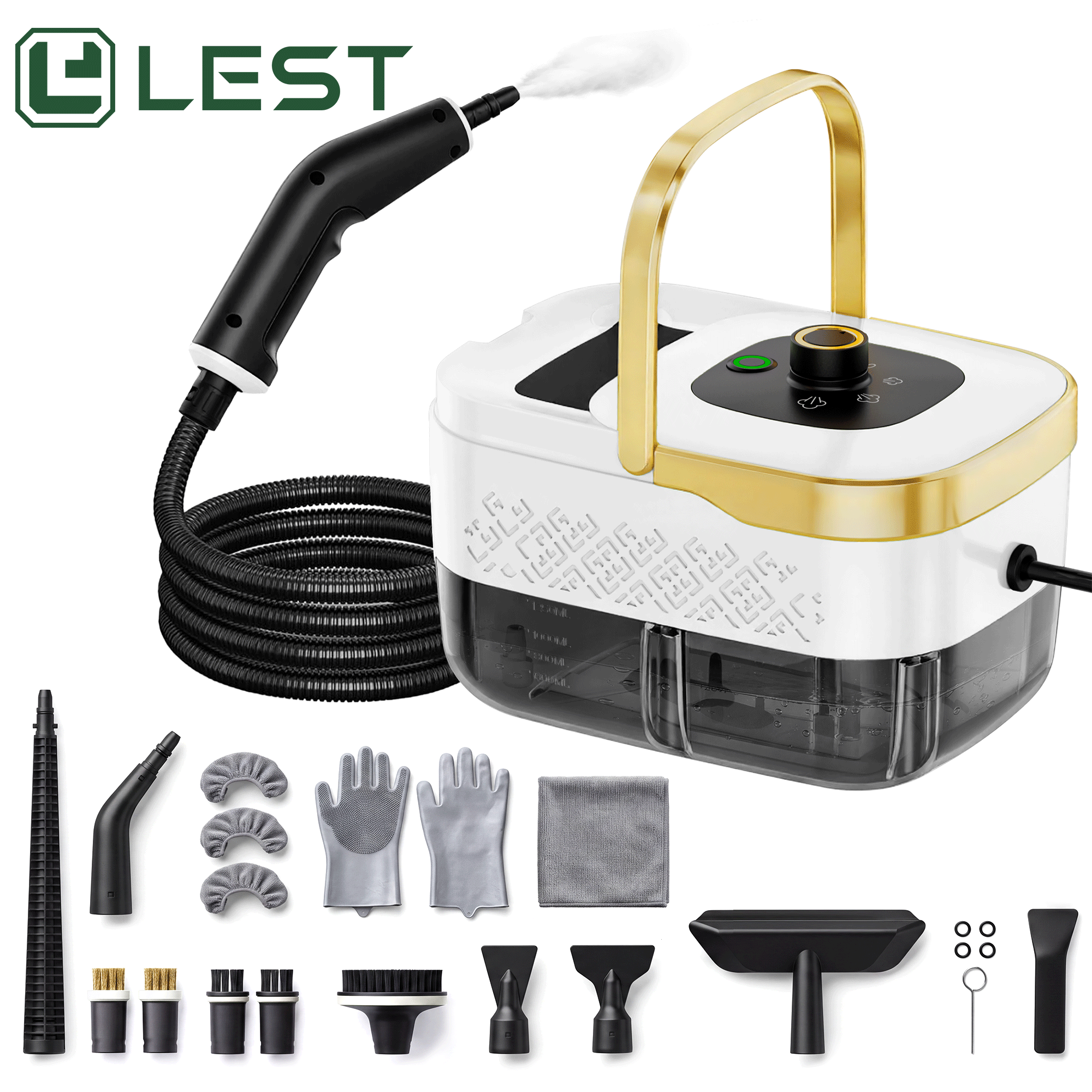 LEST Handheld Steam Cleaner 1500W With 22-Piece Accessory Kit