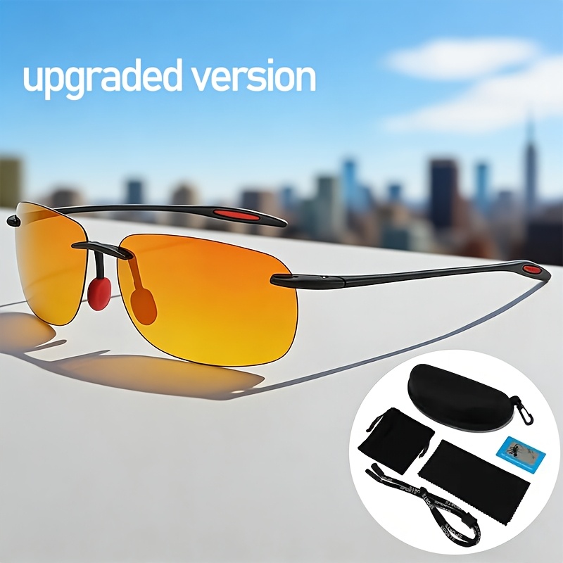 Optical Polarized Film Sports Sunglasses, Frameless, Suitable For Outdoor Cycling, Suitable For Both Men And Women. Soft Temple Arms, Comfortable To Wear, Lightweight Design. — 1