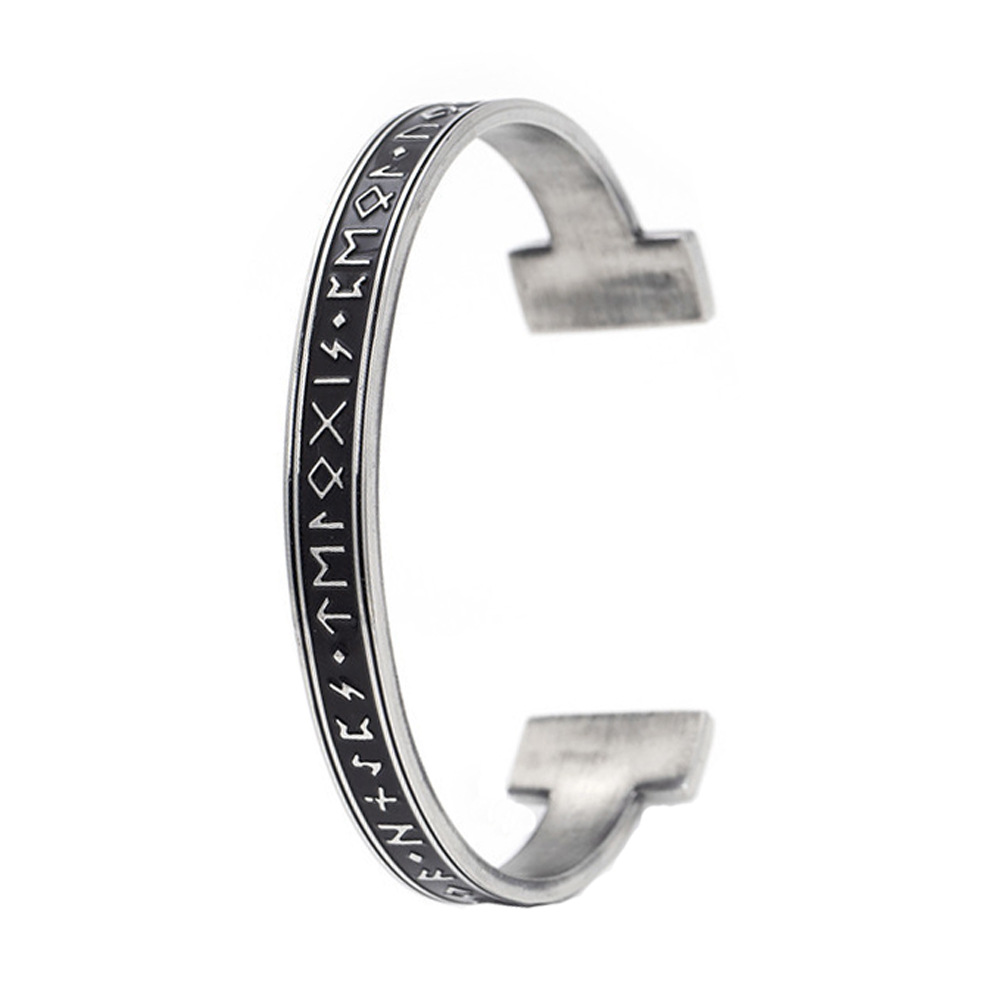 Title 5, Bracelet Rune en acier inoxydable, ornement pop...