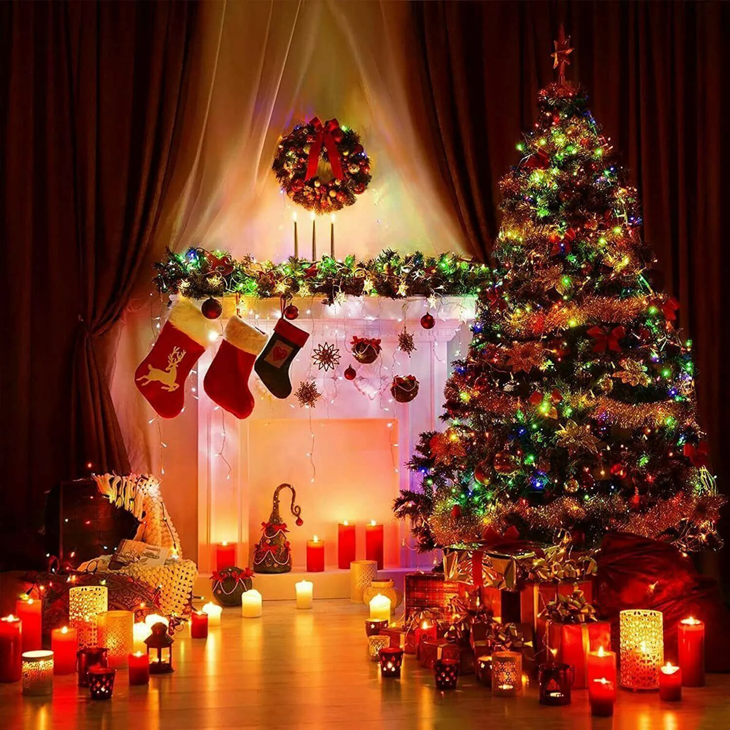 USB Char-Battery 40LED Christmas Tree Fairy String Party Lights Lamp Xmas Waterp