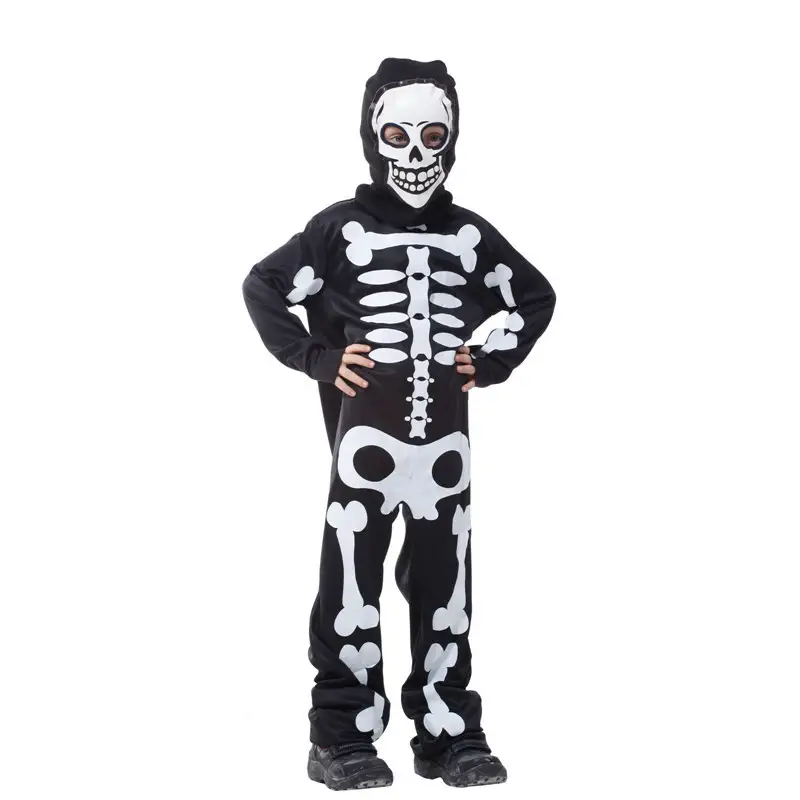 Halloween Carnival Party Children Boy Skull Makeup Ball Performance Costume