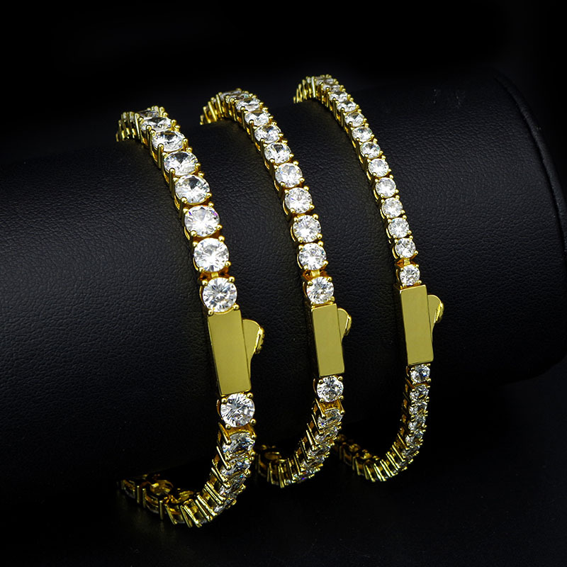 Fashion Hip Hop Bracelet Full Rhinestone Single Row European And American Fashion Jewelry