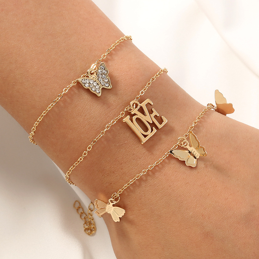Temperament All-match Butterfly Tassel Multilayer Bracelet