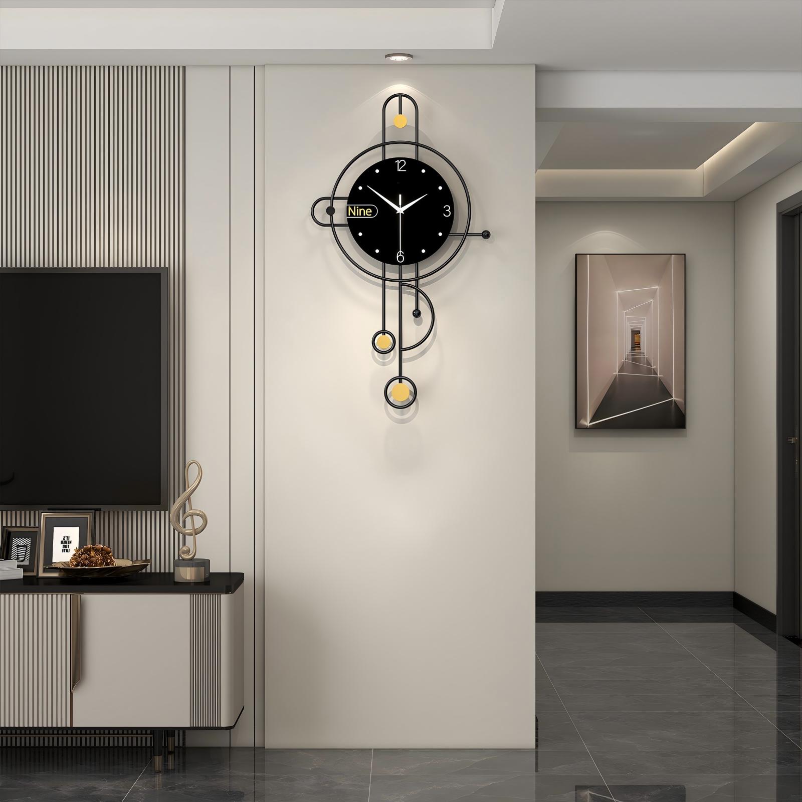 Horloge murale en fer moderne, décoration décorative en métal pour la maison – Image 5