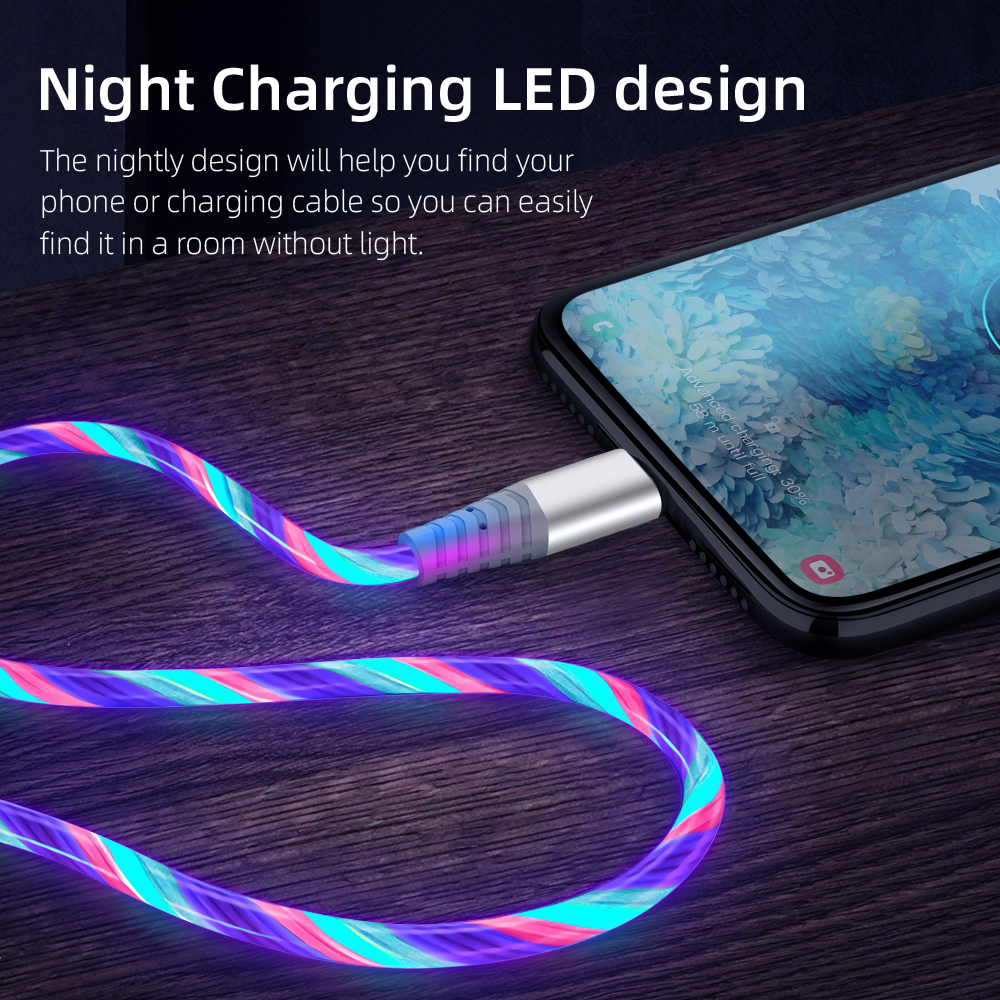 Fast Charging And Luminous Mobile Phone Data Cable - Image 2