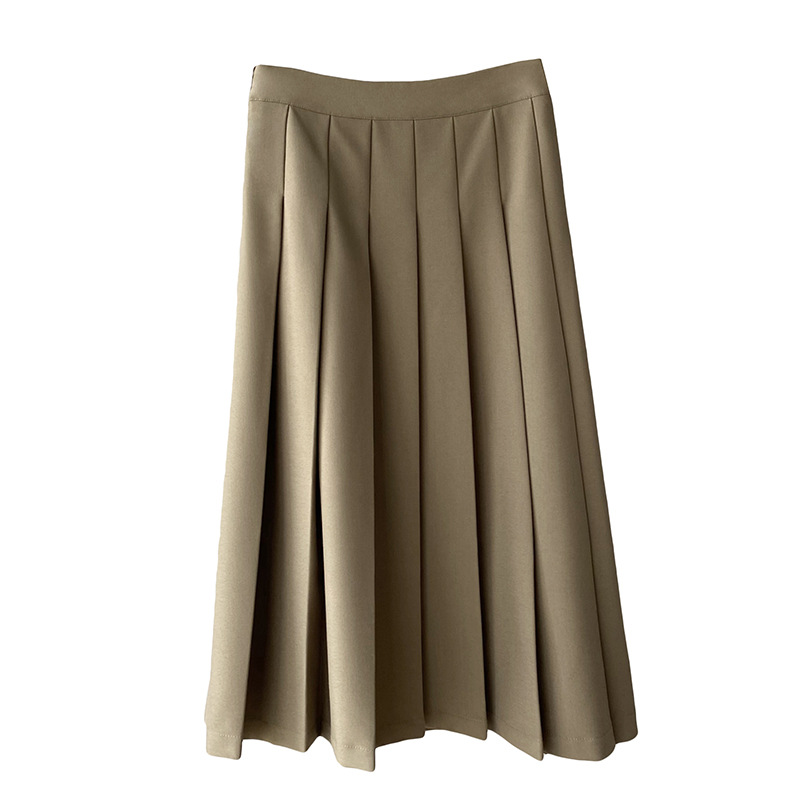 Ladies French Pleated Skirt Female Spring Retro