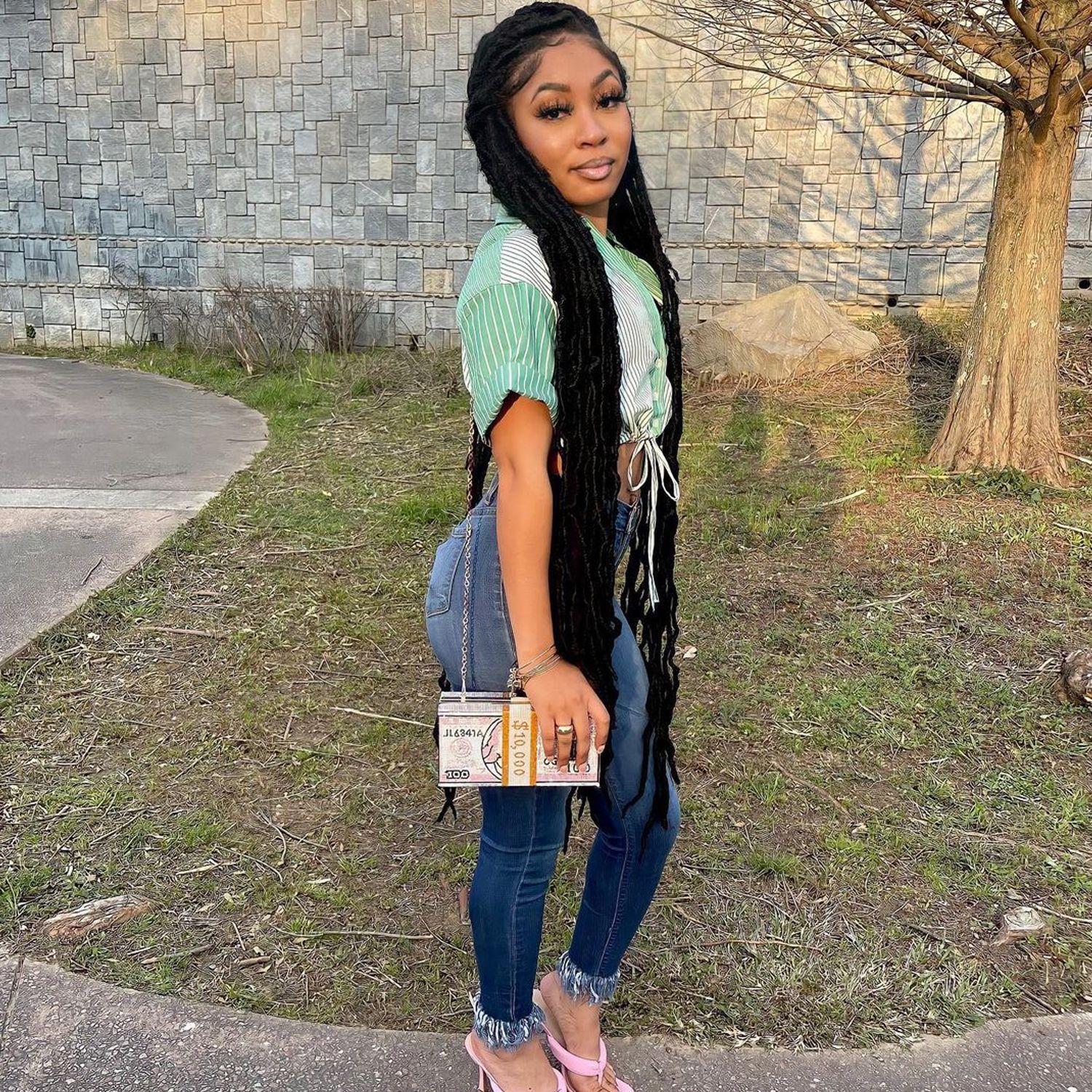 Women's Fashion Striped Cropped Short Sleeve Shirt