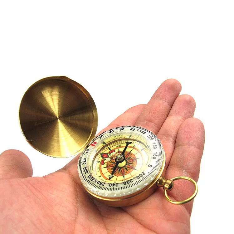 Flip compass outdoor compass pocket watch copper compass