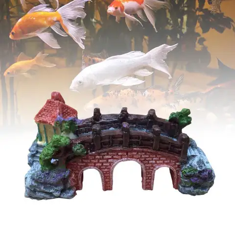 Fish Tank Aquarium Landscape Rockery Fake Bridge Landscaping Decoration