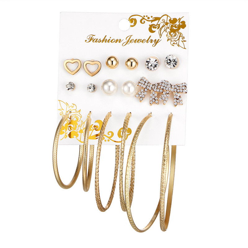 Multi-element Water Drop Rhinestone Flower Earrings