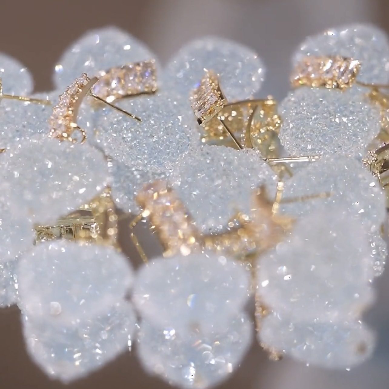 Lovely Candy-colored Heart-shaped Crystal Zircon Earrings