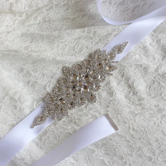 Bridal Girdle Handmade Belt Europe And The United States High end Luxury Rhinestone Wedding Dress Accessories White - Shop at LoveMi