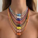 Colorful Fish Pendant Necklace, Adjustable Wax Cord Chain, Cute Polka Dot Fish Charm, Minimalist Boho Style Statement Jewelry For Women view 12