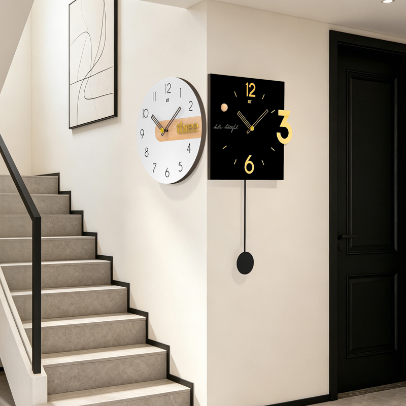 Horloge Murale Double Face Décoration Décorative Pendulaire Moderne