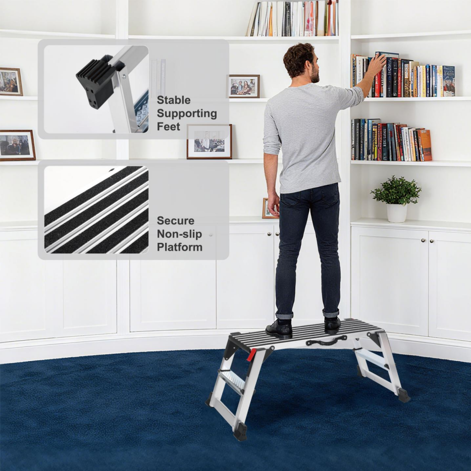 Folding Work Platform, Aluminum Drywall Stool Ladder, 660 Lbs Load Capacity... 8