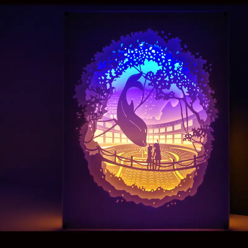 Creative 3D Hollow Paper-cut Light And Shadow  Carving Lamp