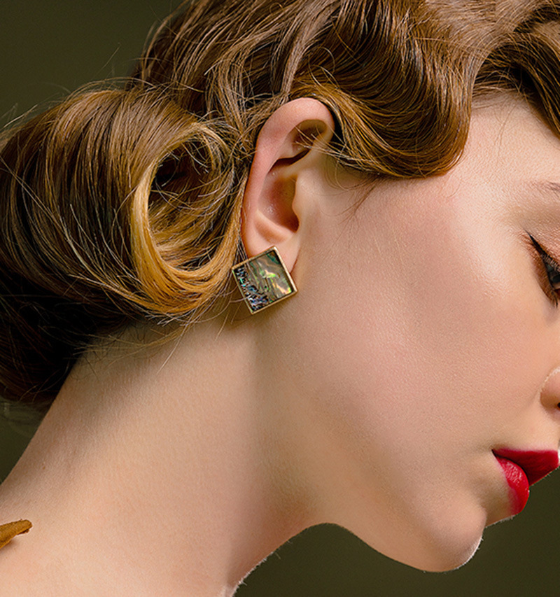 Fangyuan Niche Design Flower In The Rock Retro Vintage Earrings