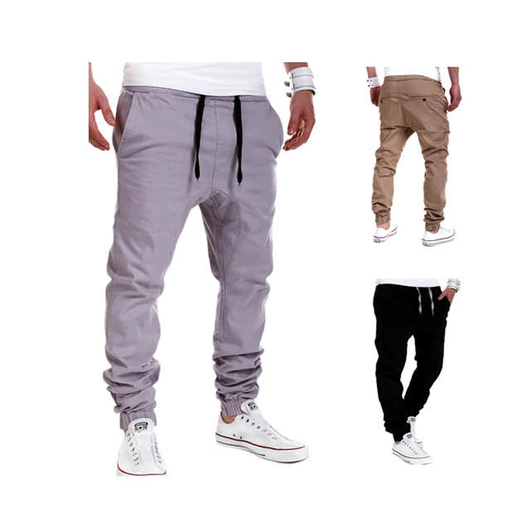 European and American men's tether elastic sports pants