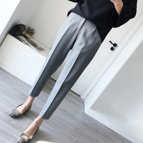 Cigarette Pants Casual Pants Feet Pants Grey - Shop at LoveMi