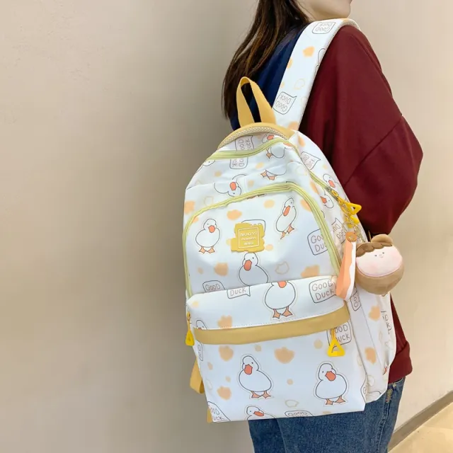 Cute Schoolbag Girl Cartoon Girl Hit Color Yellow - Shop at LoveMi