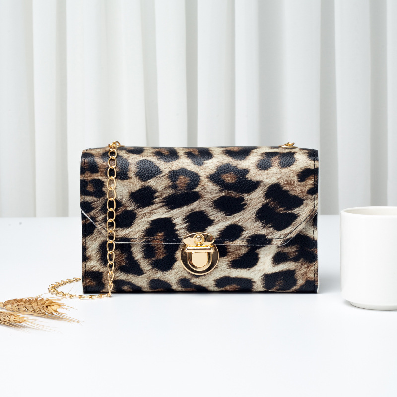 Title 3, Shoulder Bag Leopard Snake Print Small Square Bag