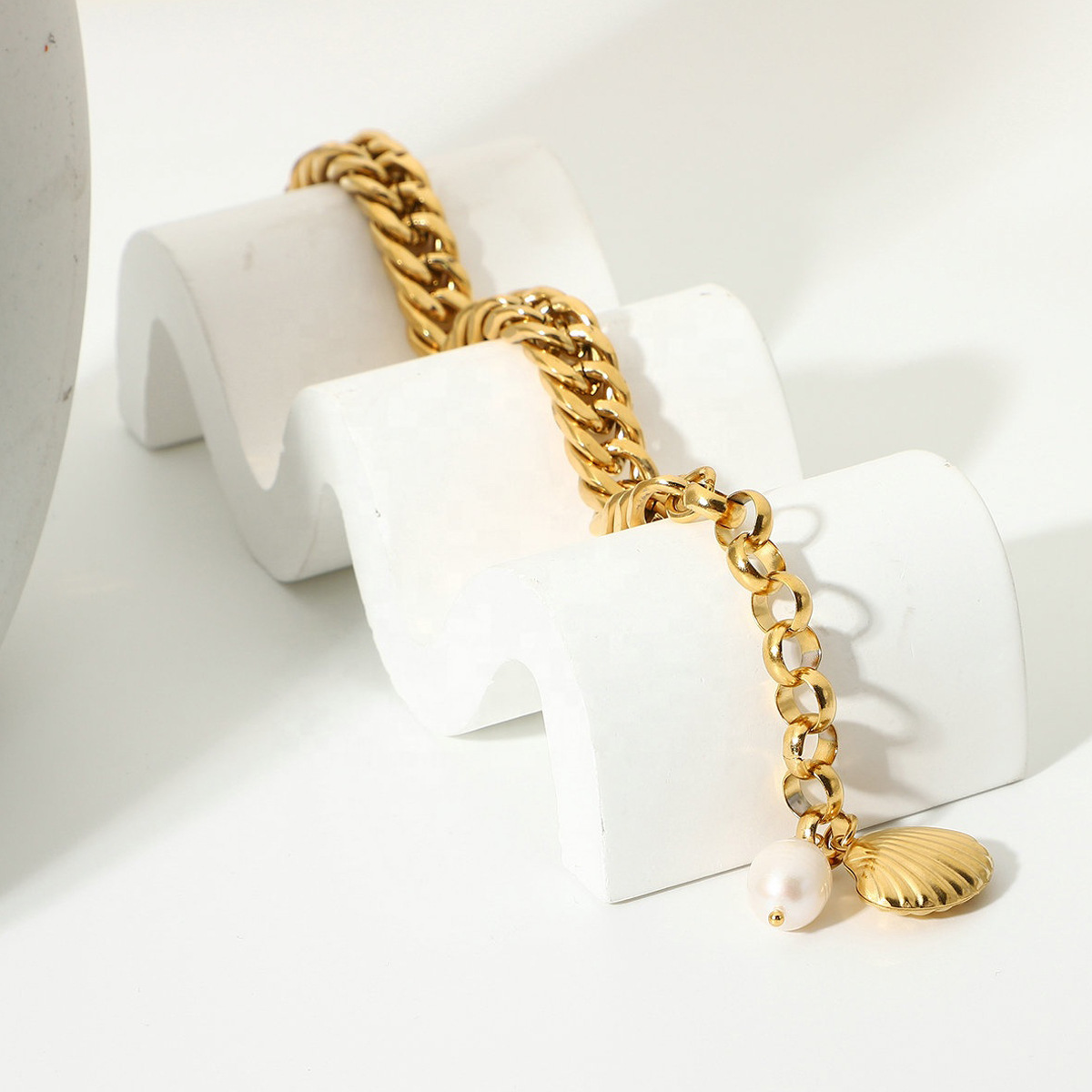 INS Wind Cuban Chain Stitching Oval Chain Love