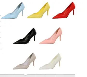 Women's High Heels Pointed Toe Mid-heel All-match Stiletto Single Shoes