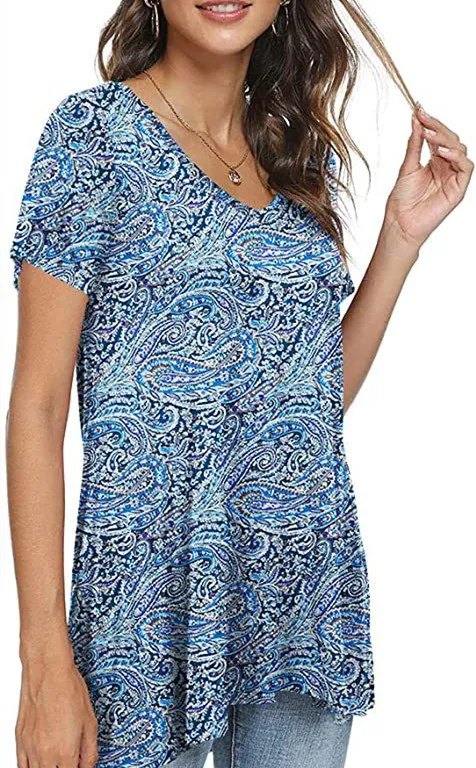 Women's Summer Casual V Neck Loose Short Sleeve Top T Shirt 11Color S - Shop at LoveMi
