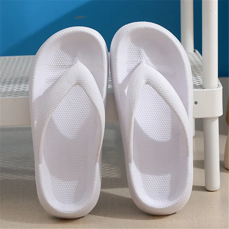 Non-slip Wear-resistant Thick Bottom Home Indoor Slippers - White