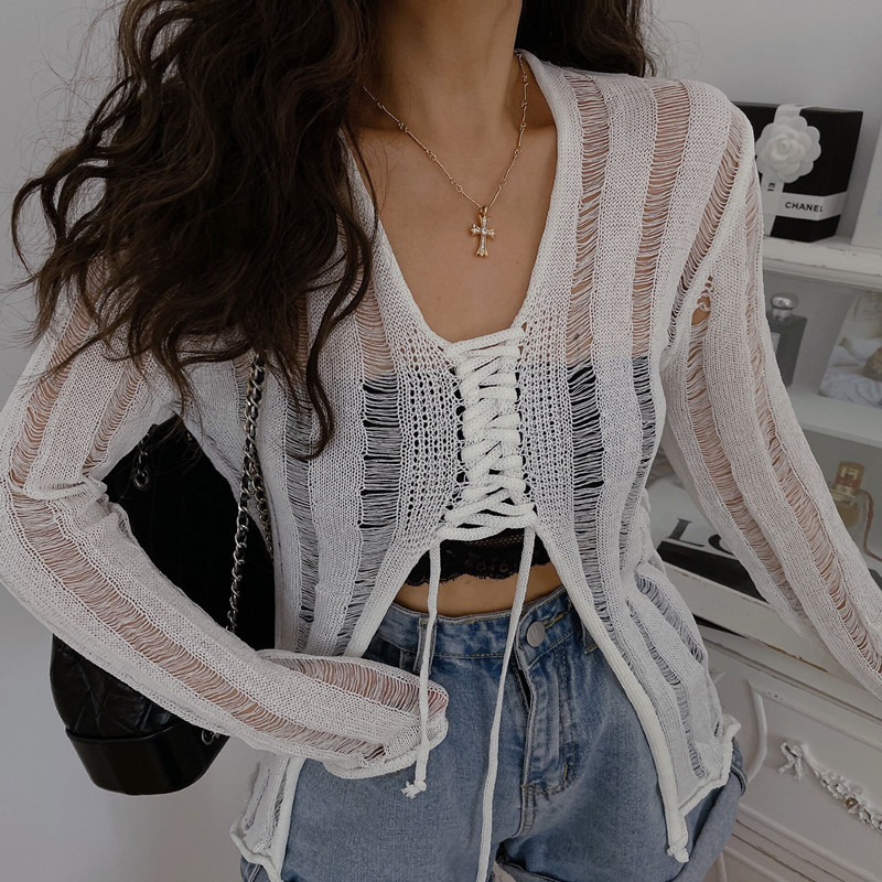 Loose Long Sleeved Knitting Sweater