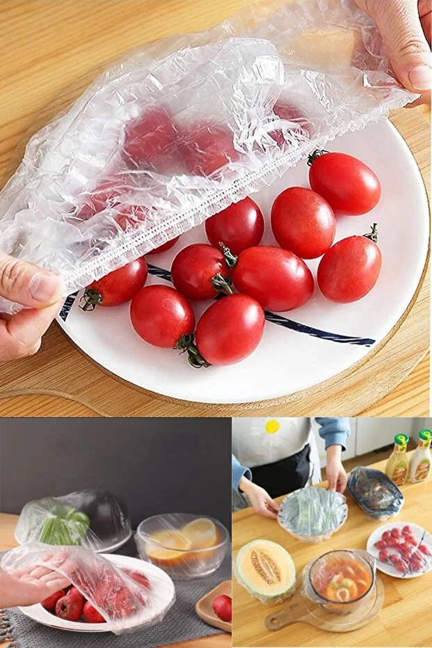 100 Pack Practical Freshness Preserving Pot And Plate Covers Multi Purpose Food Storage Lids