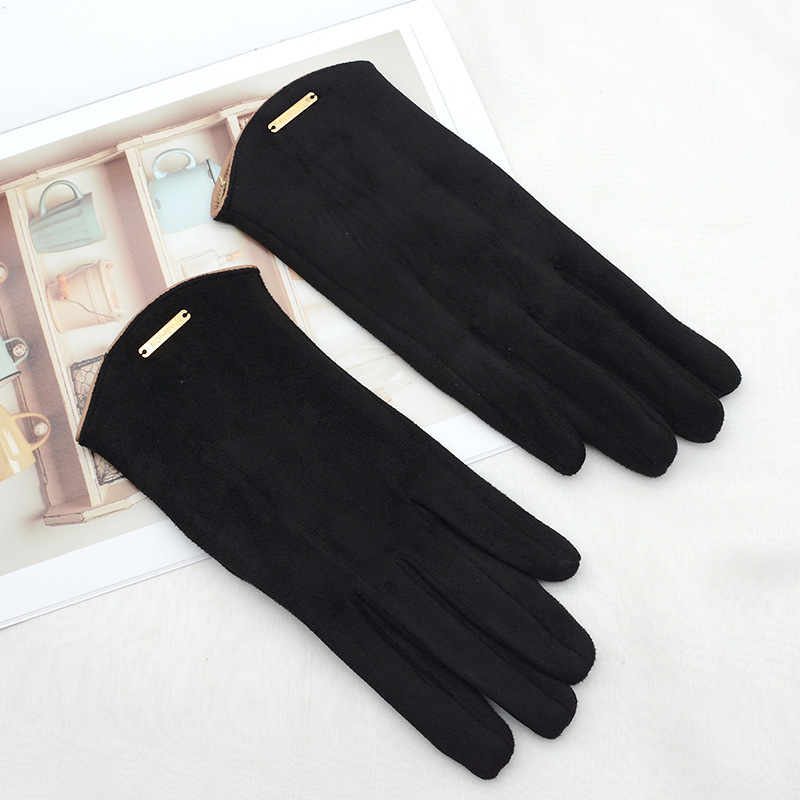Women's Fleece Suede Gloves Warm And Cold Protection