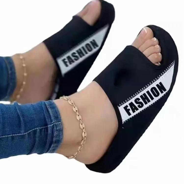 Cloth Flat Sandals For Women In Europe And America - Black