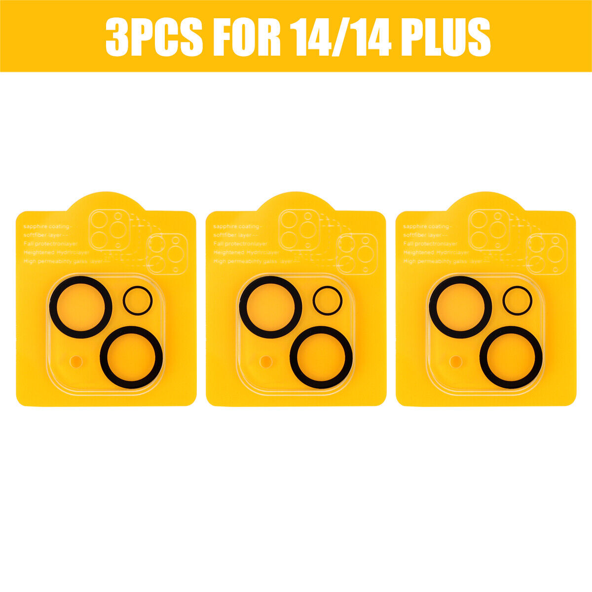3x Tempered Glass Camera Lens Cover Protector Kit For  14 14Plus 14Pro Max